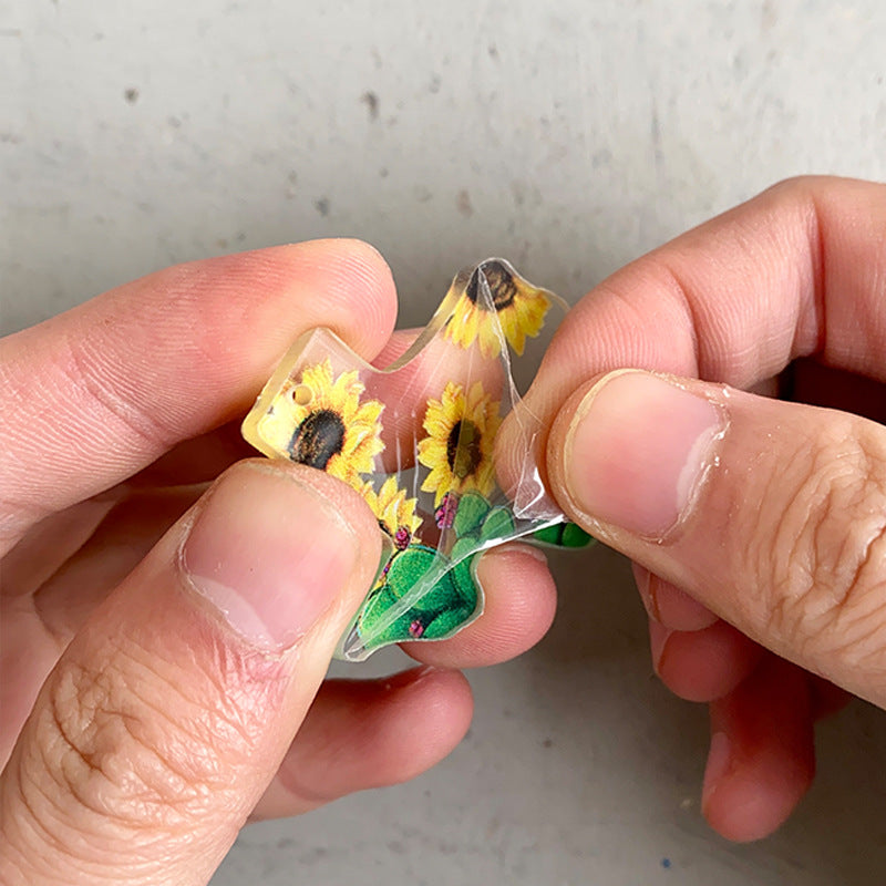 Wholesale USA Texas Map Sunflower Cactus Print Western Style Acrylic Earrings